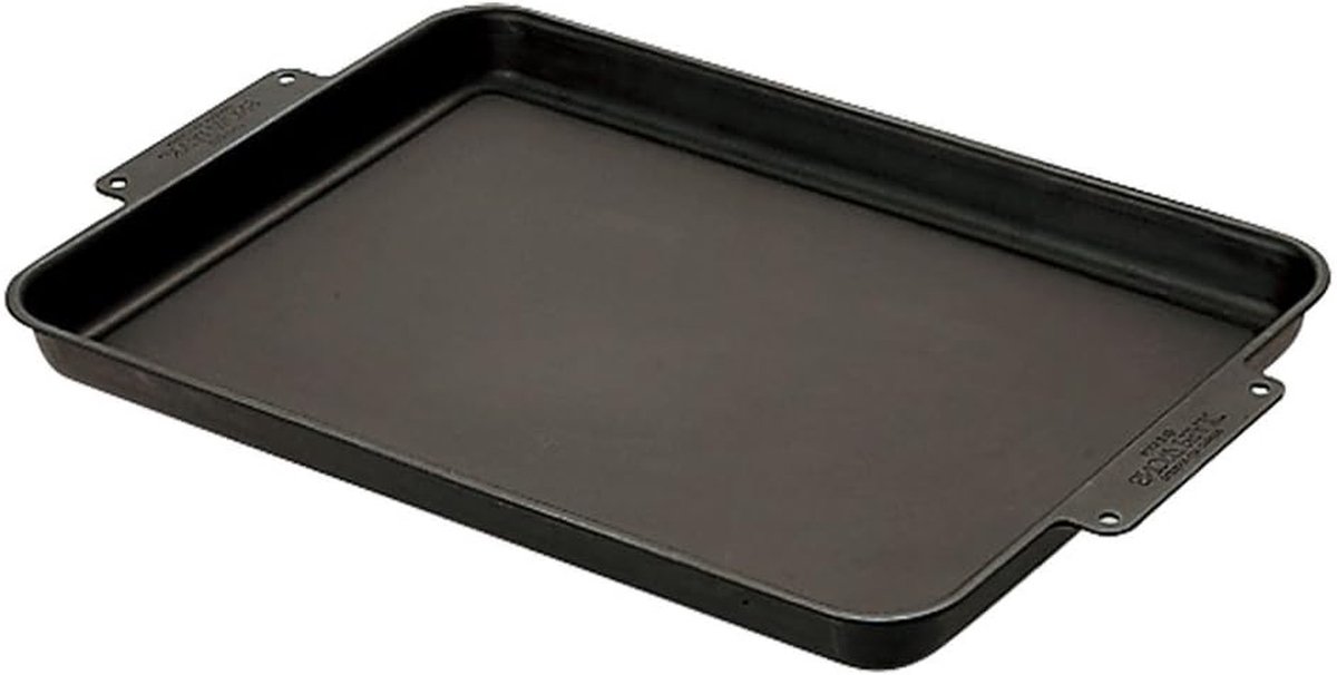 Gietijzeren Bakplaat Grillplaat Plancha Buiten Koken Diepe Rand 55 cm Lengte Zwart