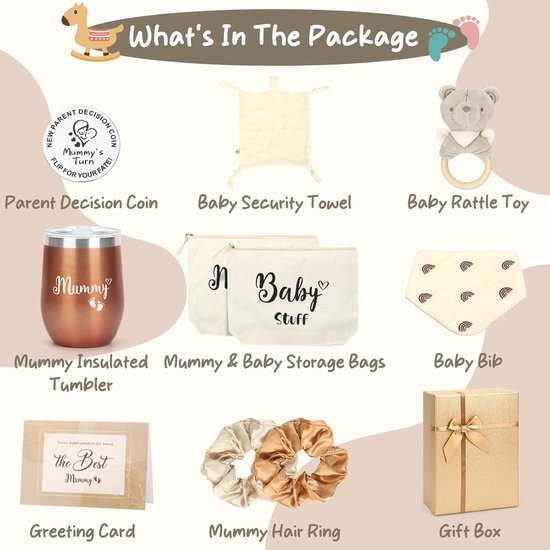 Baby Cadeauset - Kraamcadeau Set - Geboorte Vieren - Inclusief Mama Items - 19 x 9 x 24 cm - Uniseks — afbeelding 4