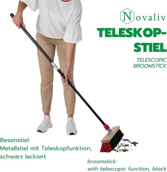 Telescopische Bezemsteel Universele Schroefdraad - Verstelbaar van 80 tot 130 cm - Metalen Reserve Steel — afbeelding 4