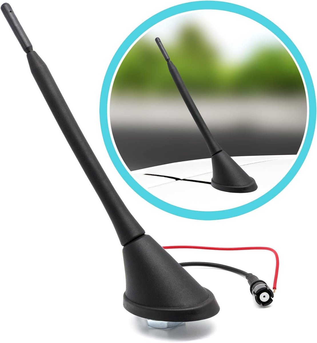Dak Antenne - Auto Antenne - Radio Ontvangst - Geïntegreerde Versterker - 16 cm - Zwart