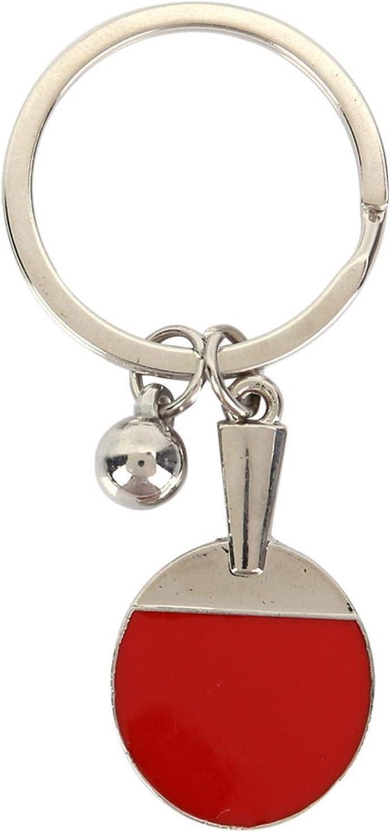 Tafeltennis Sleutelhanger - Mini Ping Pong Bal & Batje Hanger - Metalen Accessoire