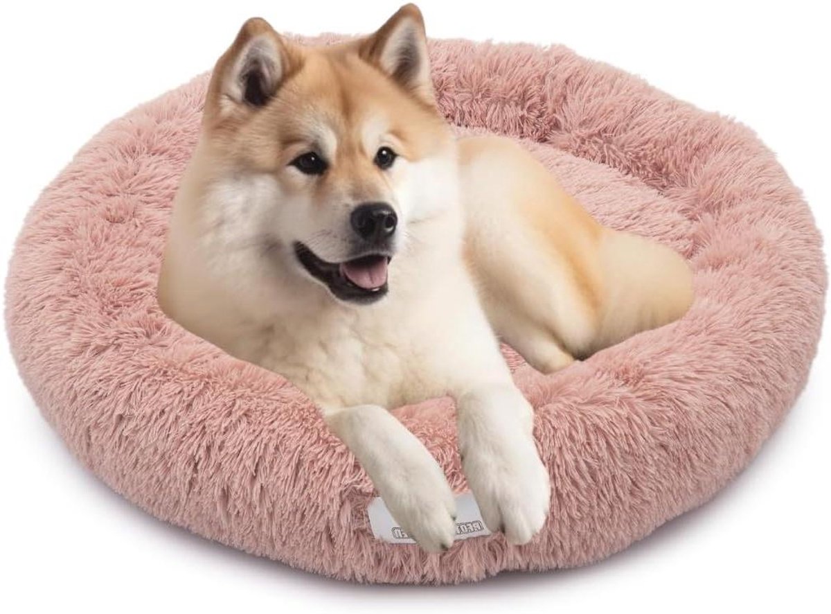 Hondenmand - Honden kussen - Rustgevend slapen - Verwijderbare hoes - 105 cm - Roze