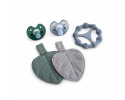 MijnNami Bonding Set Lagune – 2 Bonding Leafs, 2 Soothers & Montessori Bijtring – Voor Speen, Speenkoord & Bijtring