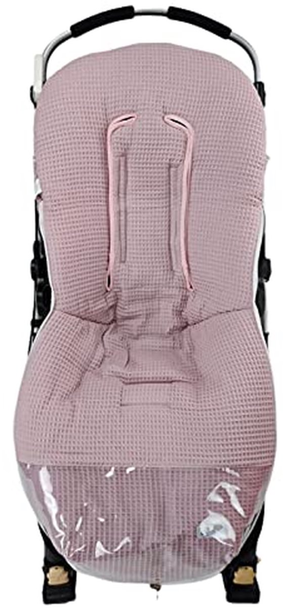 Universele Voetenzak - Baby Dekje - Wandelwagen Comfort - Handgemaakt in Spanje - Verstelbaar - Gepoederd Roze — afbeelding 2