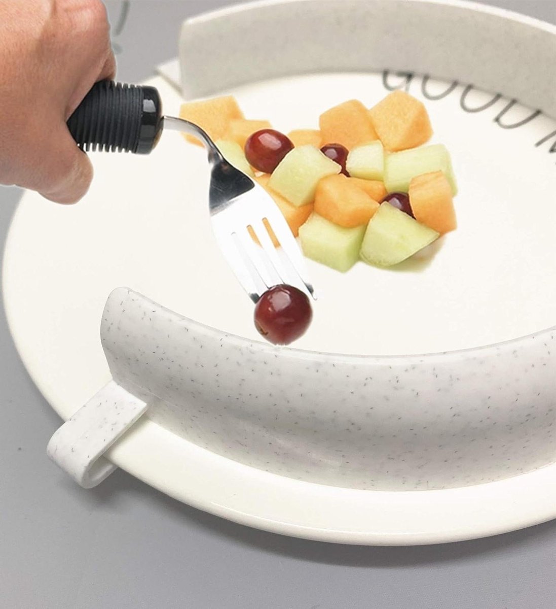 Bordrand Verhoger - Eet Hulp - Zelfstandig Eten - Voorkomt Morsen - 9-10 inch Platen - Wit