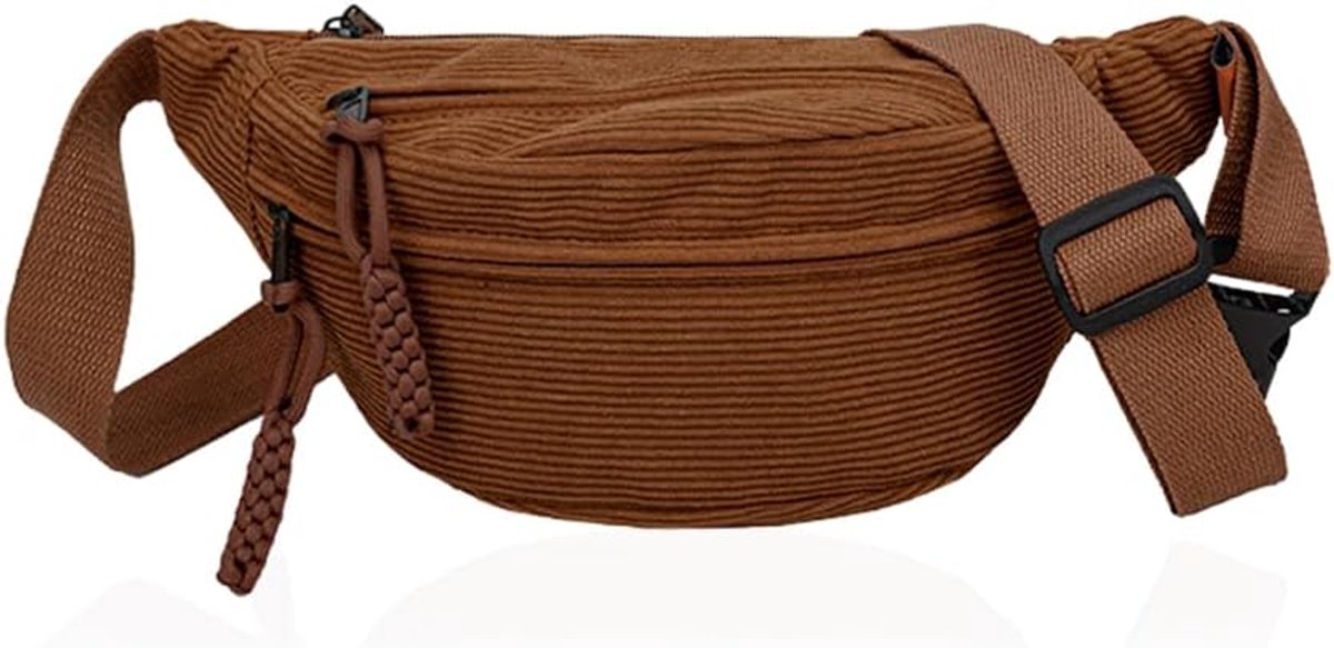 Thijox - Schoudertas Dames, Modieuze Heuptas Curry, Verstelbare Riemtas, Multifunctionele Handtas voor Wandelen, Hardlopen, Kamperen, 33x16x9 cm