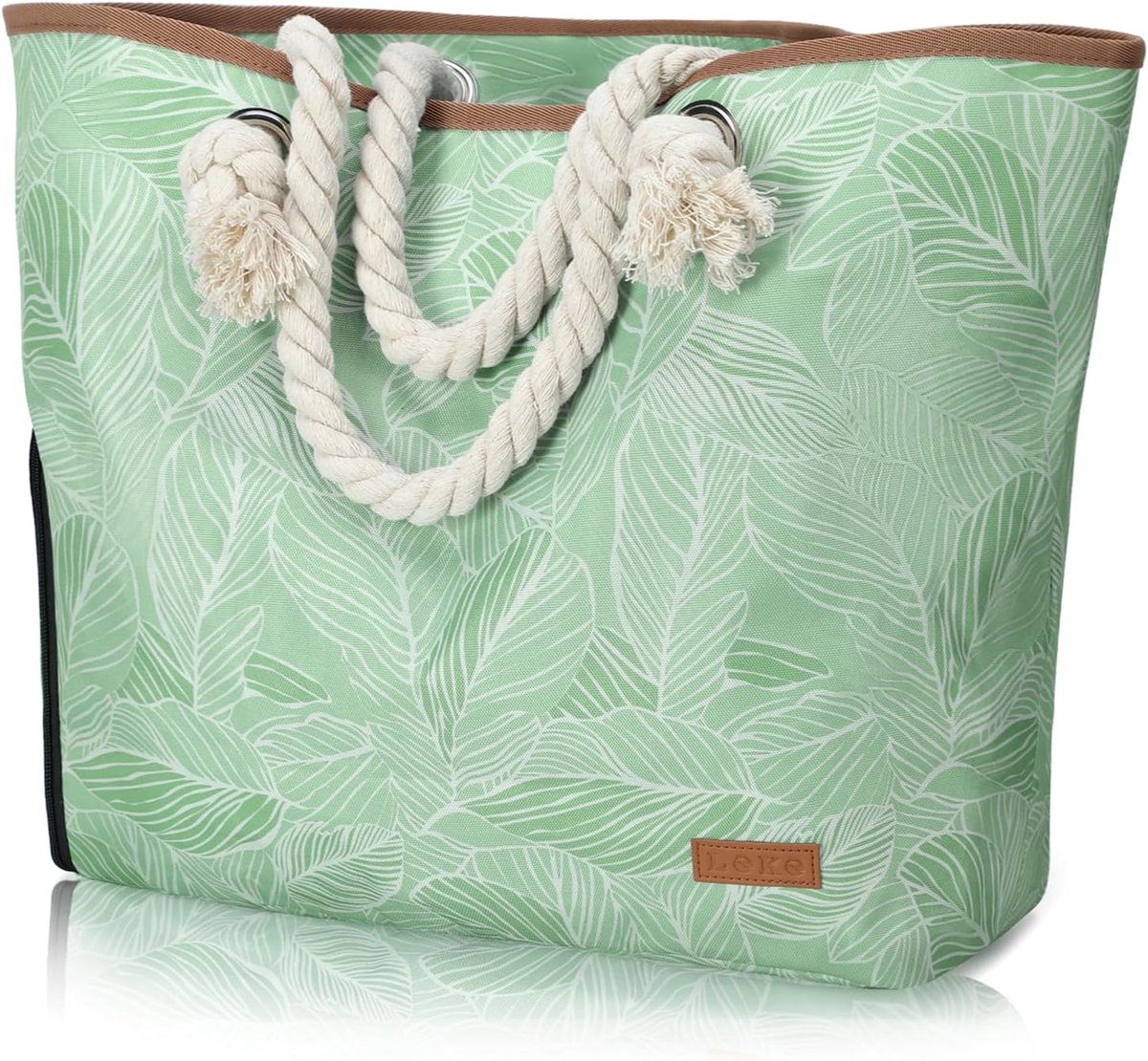 Thijox - Grote Strandtas voor Dames met Ritssluiting, XXL Badtas, Multifunctionele Reistas voor Strand, Sauna, Familie, Sport, Winkelen, Kleur: Zwart/