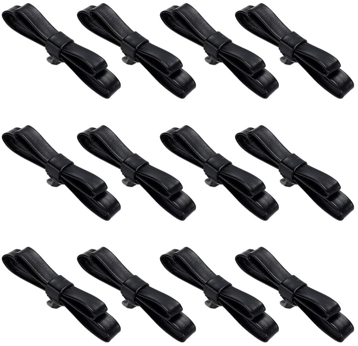 Inovra- Schoenenclips 12 Stuks - Zwart Lakleer Strik - Elegante Opzetstukken - Schoen Accessoires - Gesp voor Hoge Hakken - 80 mm Lengte - Schoenaccessoires