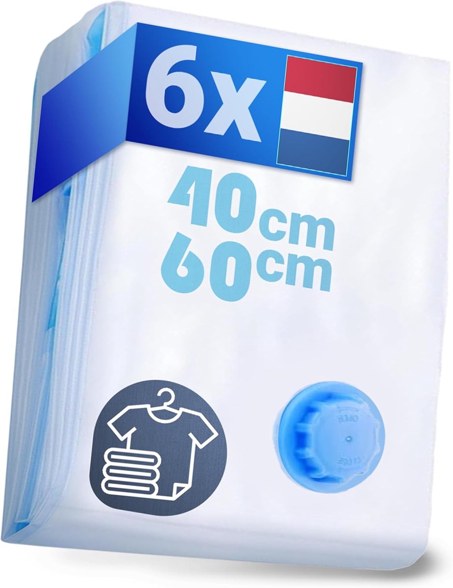Thijox - Vacuümzakkenset voor Kleding [6-delig] 40x60 cm - Compressiezakken voor Reizen, Opslag, Verhuizing - Vacuum Bags voor Kleding, Jassen, Dekbed