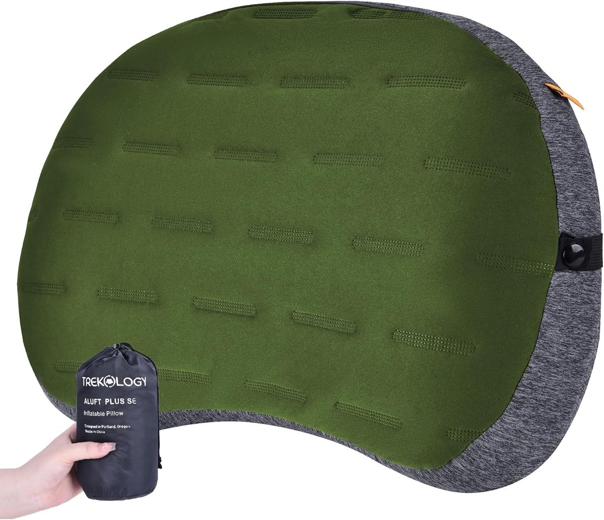 Thijox - TREKOLOGY ALUFT PLUS SE - Opblaasbaar Campingkussen Ultralicht, Compact & Comfortabel Outdoor Kussen voor Wandelen, Backpacken, Reizen, Groen