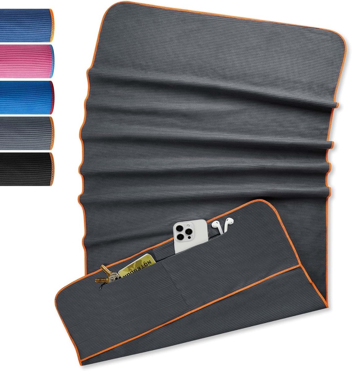 Set van 2 Handdoeken voor Mannen (120 x 50 + 70 x 30 cm) - Microvezel Badhanddoek - Sneldrogend - Ideaal voor Sport - ShopVlot