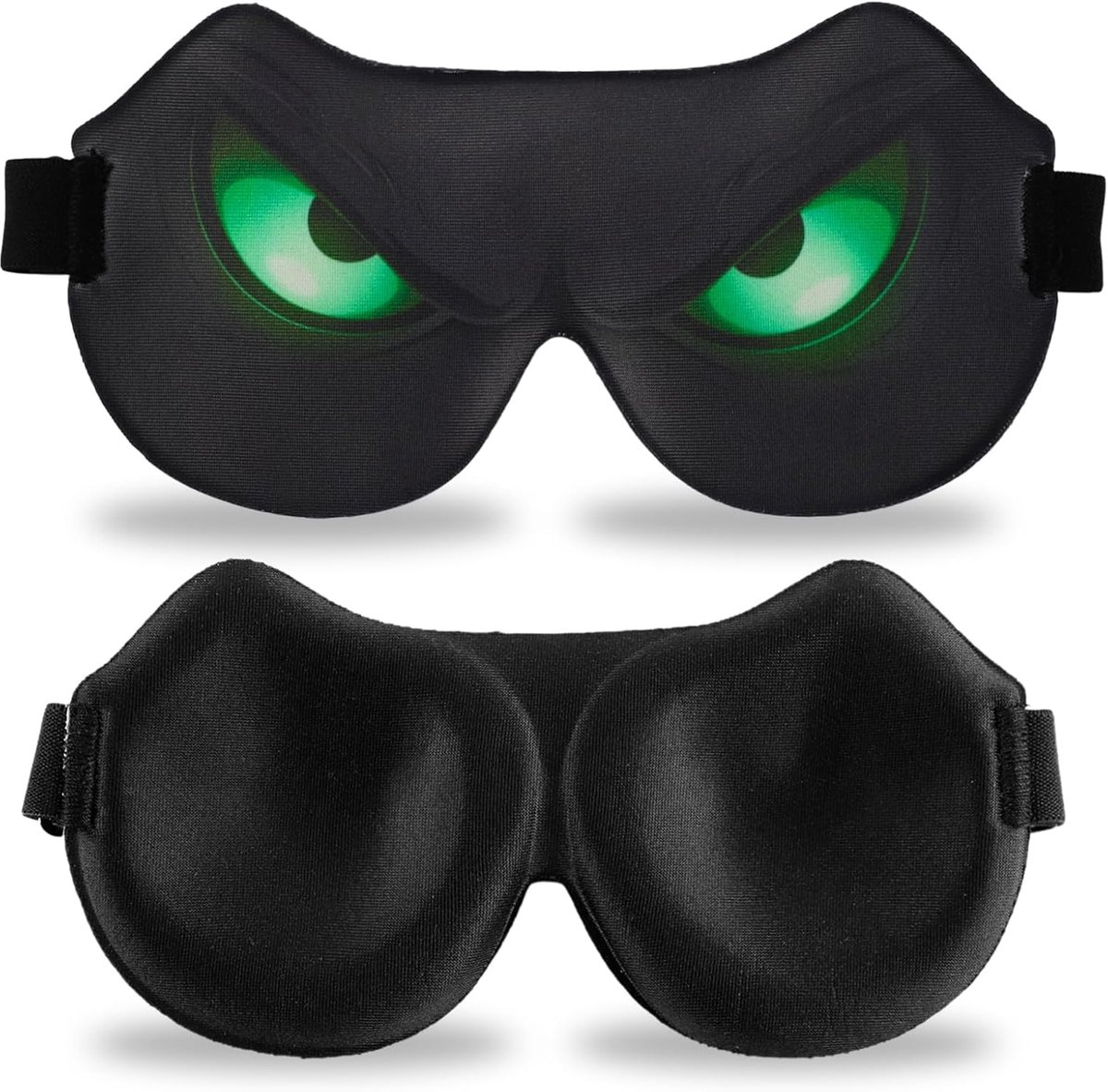 Thijox - Oogmaskers voor Kinderen - 3D-Slaapmaskers met Verstelbare Riem, Cartoonpatroon, Verduistering voor Diepe Slaap, Groen Nachtoog, Ideaal voor