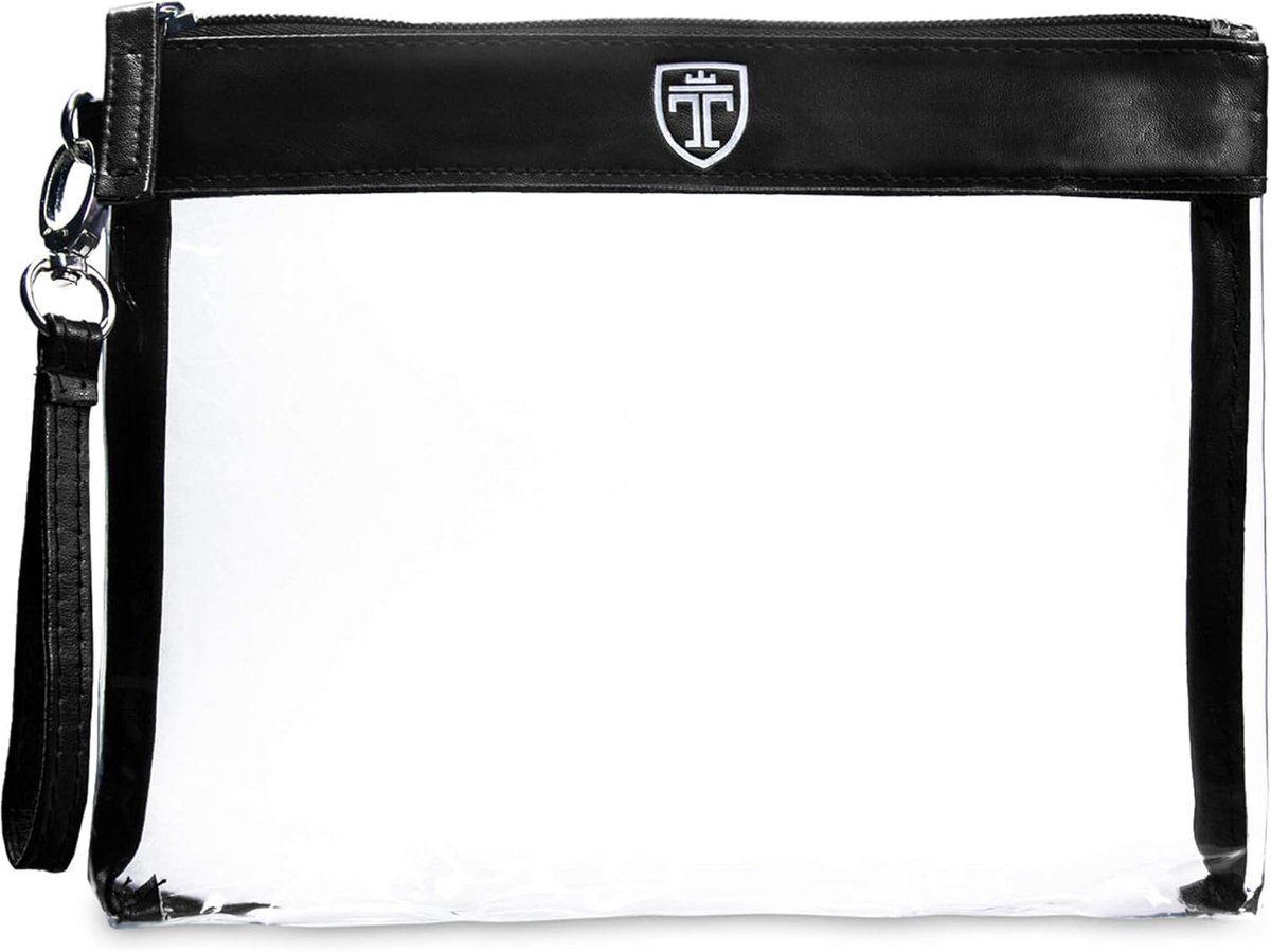 Thijox - Transparante Toilettas 1L Cosmetictas - Doorzichtig Reistasje voor Vloeistoffen - Handbagage Vliegtuig Accessoire - Zwart Rits Reistas voor R