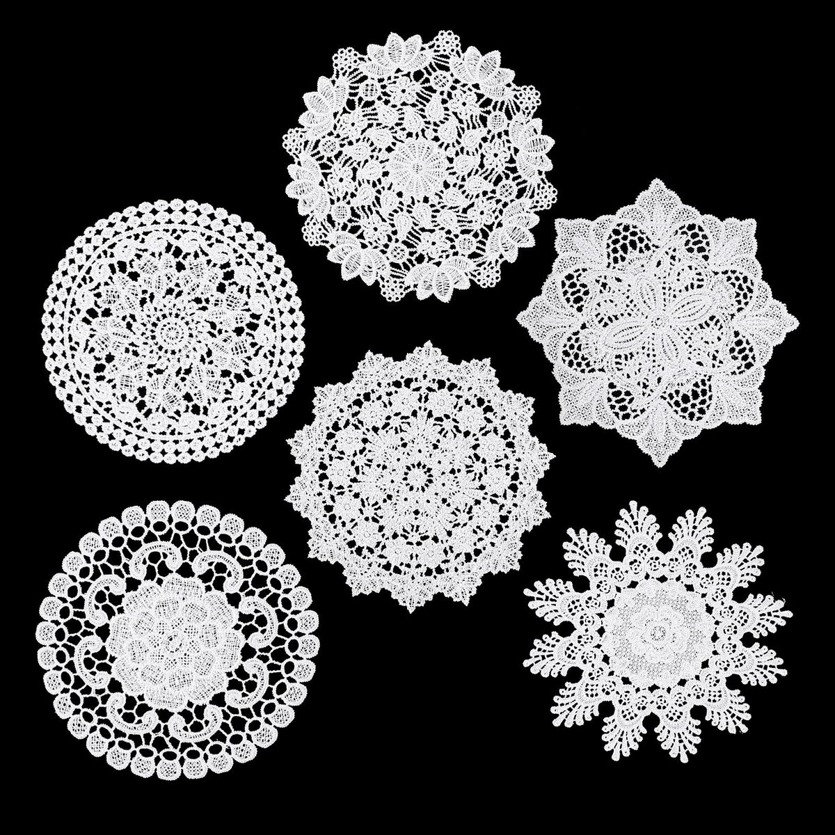 Gehaakte doilies vintage kanten doilies 15,5 cm ronde doek kleedje gehaakte placemats handgemaakte onderzetters rustieke kanten kleedje voor tafels dressoirs vaas ambachten decoratie