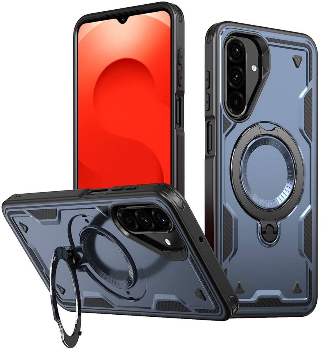 Coverup Hoesje - Geschikt voor Samsung Galaxy A26 Hoesje - Coverup Armor Back Cover met MagSafe Compatible Kickstand - Blauw