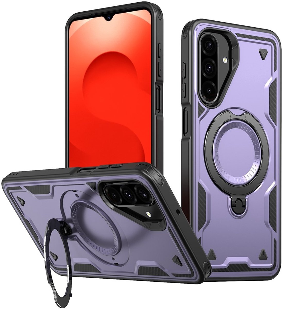 Coverup Hoesje - Geschikt voor Samsung Galaxy A26 Hoesje - Coverup Armor Back Cover met MagSafe Compatible Kickstand - Paars