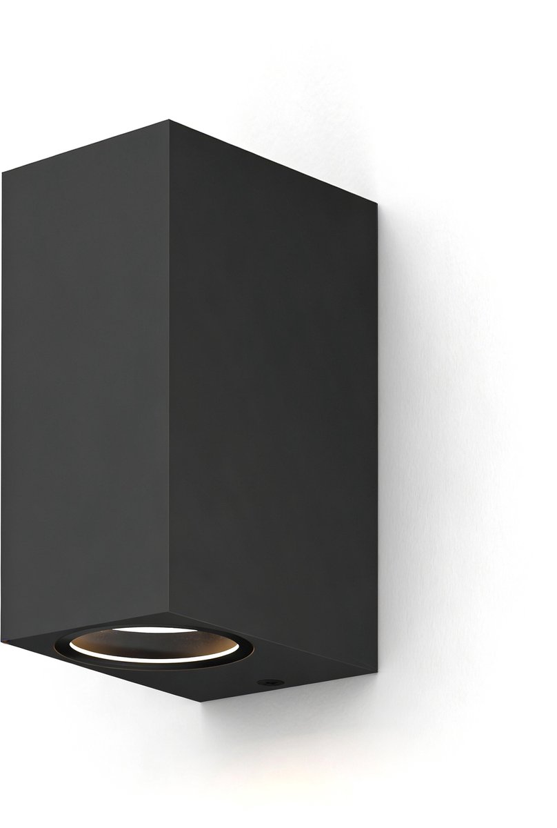 Calex Smart Wandlamp Buiten Zwart - Verticaal Rechthoekig - Up & Downlight - RGB LED - Dimbaar - App & Spraakbediening - IP54