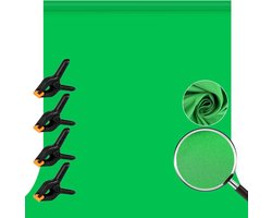 Green Background, Orthland Green Screen 3x3m, Green Video Background with 3 Clips, Foldable, 100% Chiffon Photography, Video, TV and Party Decoration