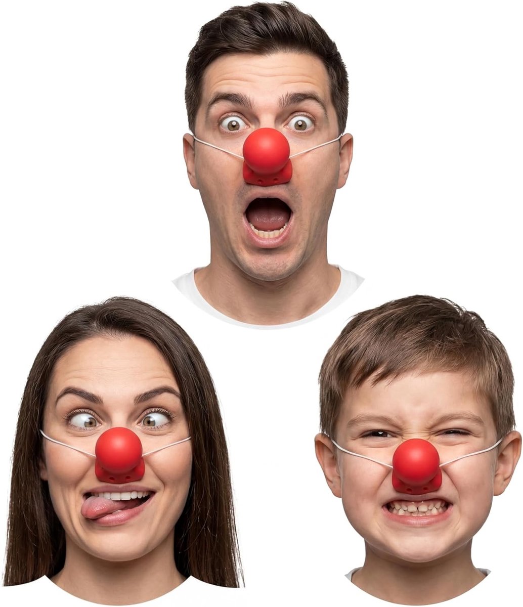 Set van 3 Grote Rubber Clowns, Geluidgevende Clowns voor Halloween, Maskerades en Carnaval Decoratie