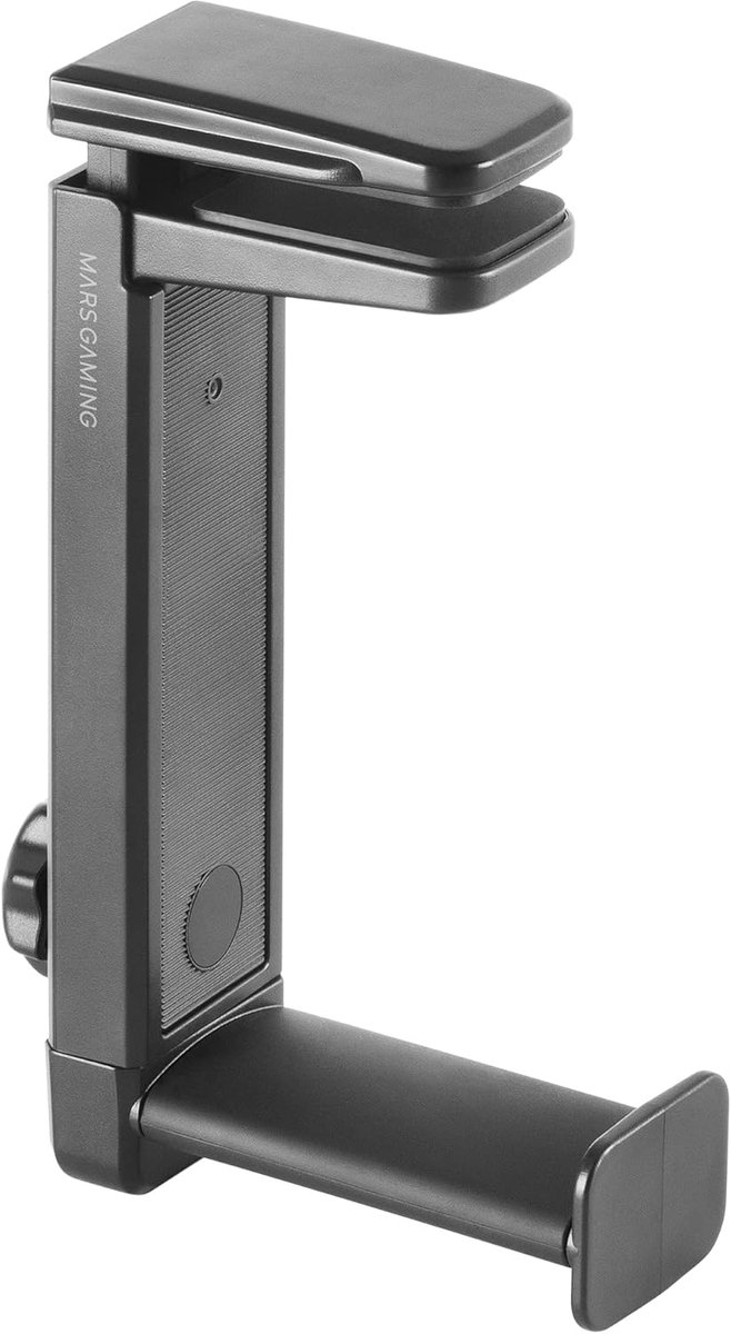 Thijox - Headset Houder MHH2, Verstelbare Hoogte, Kabelbeheer, Dubbel Ontwerp, Onderhaak & Bovenbeugel, Perfect voor Gaming, Thuiswerk, Bureau, Zwart