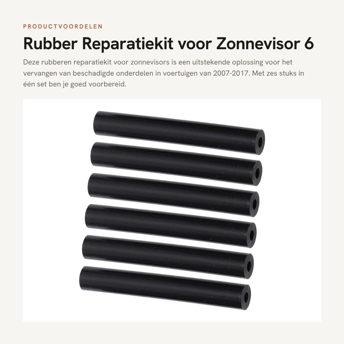 Dailygoods- Reparatiekit Hoogwaardig Rubber - Zon Visor Vervanging - 6 Stuks - Duurzaam - Eenvoudige Installatie - Innovatieve Fix - Zonnevisor
