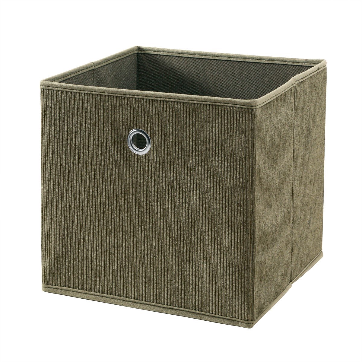 CALICOSY - Opvouwbare opbergkubus in kaki stof 28x28x27cm