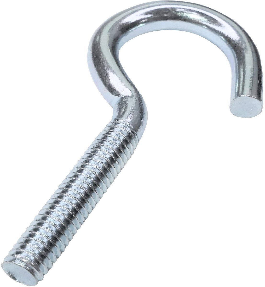 Dailygoods- Schroefhaken Set van 10 - M6x60mm - Verzinkt Staal - Bevestigingselement - Roestbestendig - Zilver - Eenvoudig te Monteren - Haak