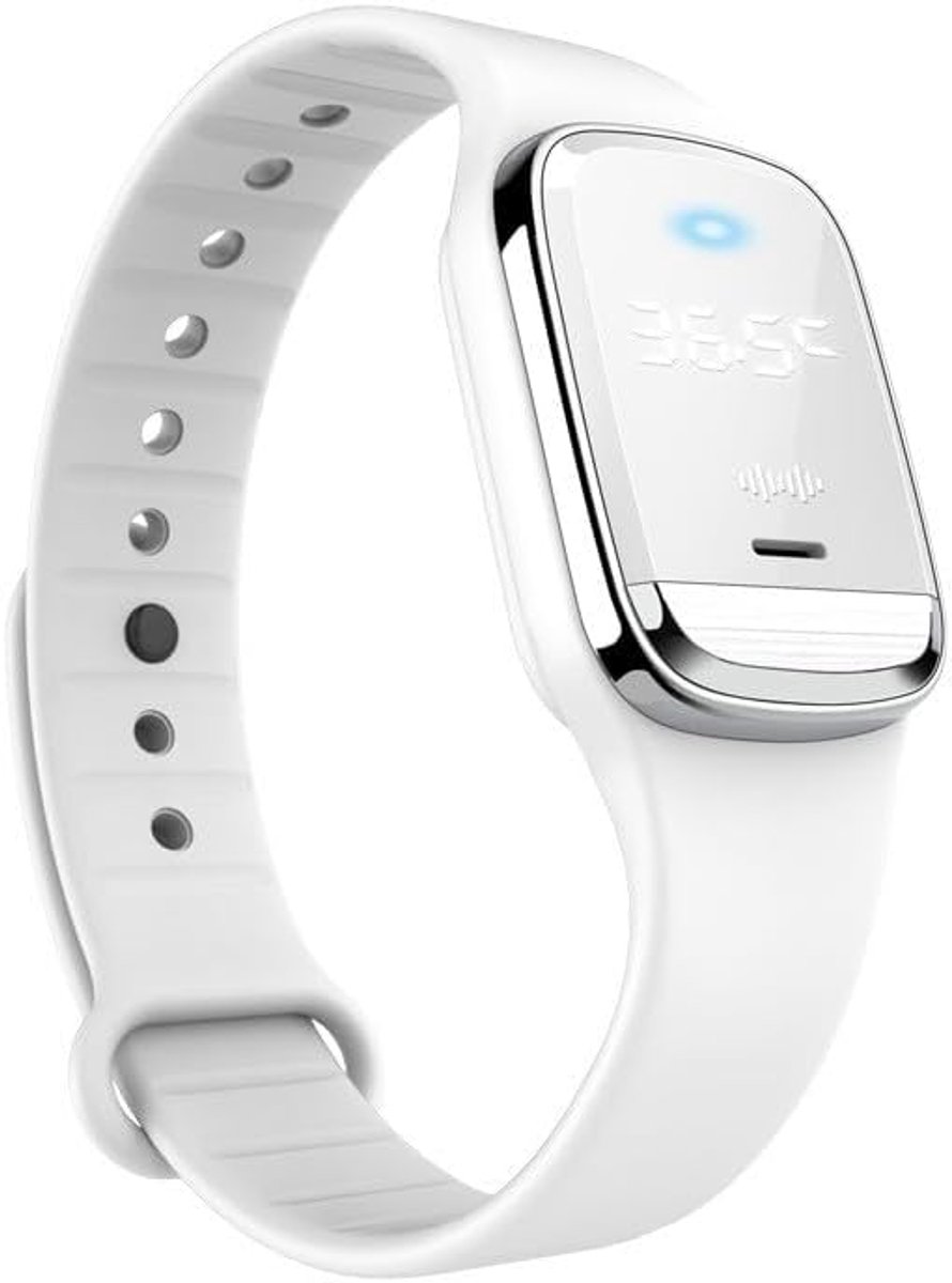 Thijox - Muggenbeschermingsarmbanden met Temperatuurweergave, Oplaadbaar USB, Ultrasoon, Waterdicht voor Binnen en Buiten, Volwassenen en Kinderen, Wi