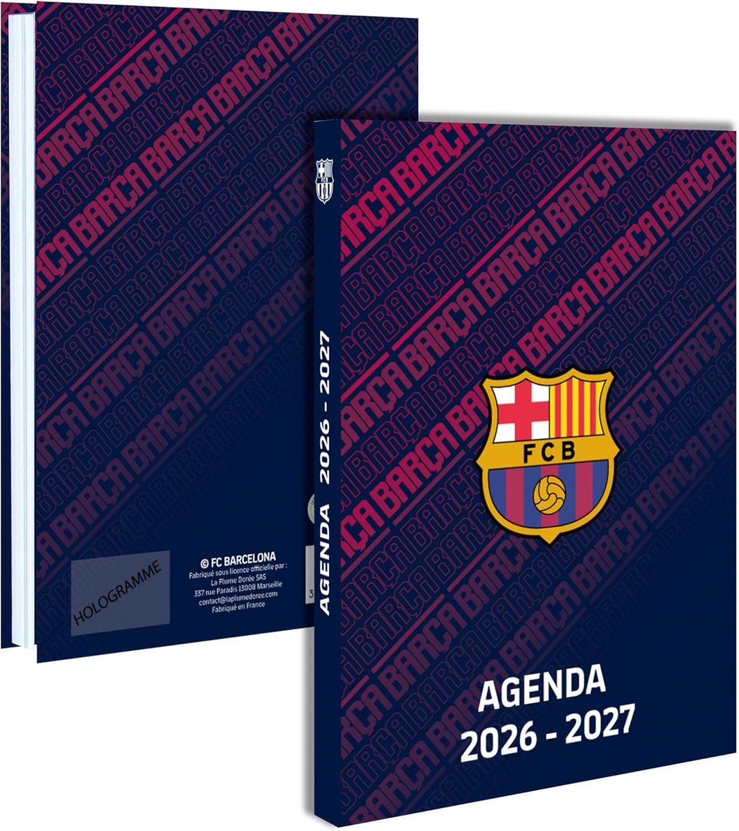 Thijox - Agenda Scolaire 2026 2027 Barcelona - Officiële Schoolagenda FC Barcelona - Recyclebaar Materiaal - Perfect voor Kinderen en Jongeren - Sport