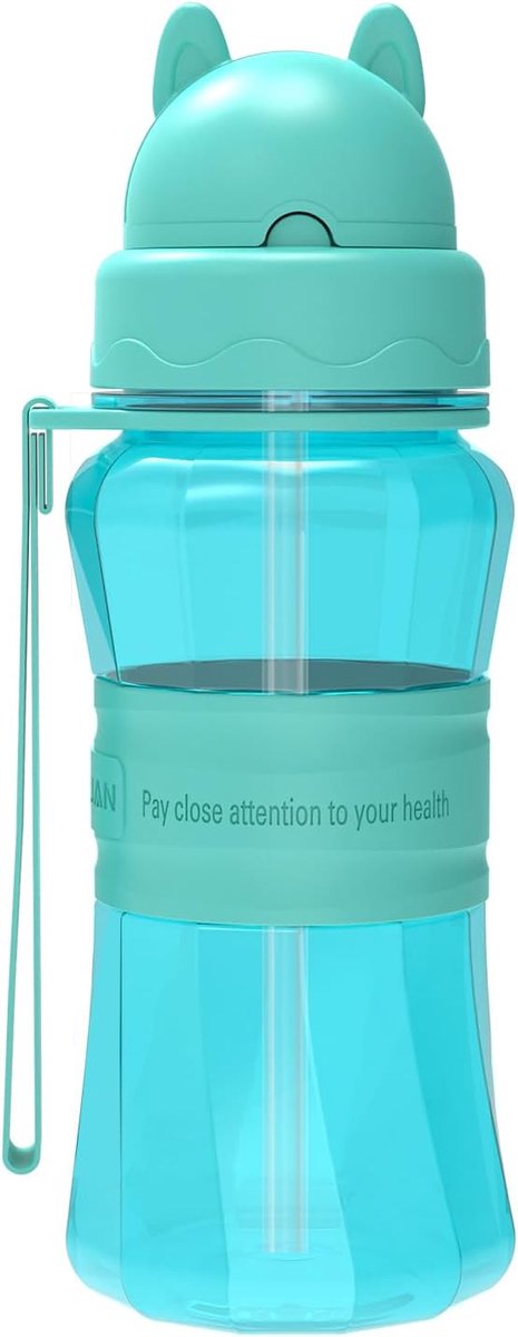 Thijox - Drinkfles voor Kinderen met Rietje, BPA-vrij, Sportdrinkfles voor Jongens en Meisjes, Ideaal voor School, Thuis, Buitenactiviteiten, 500ml, R