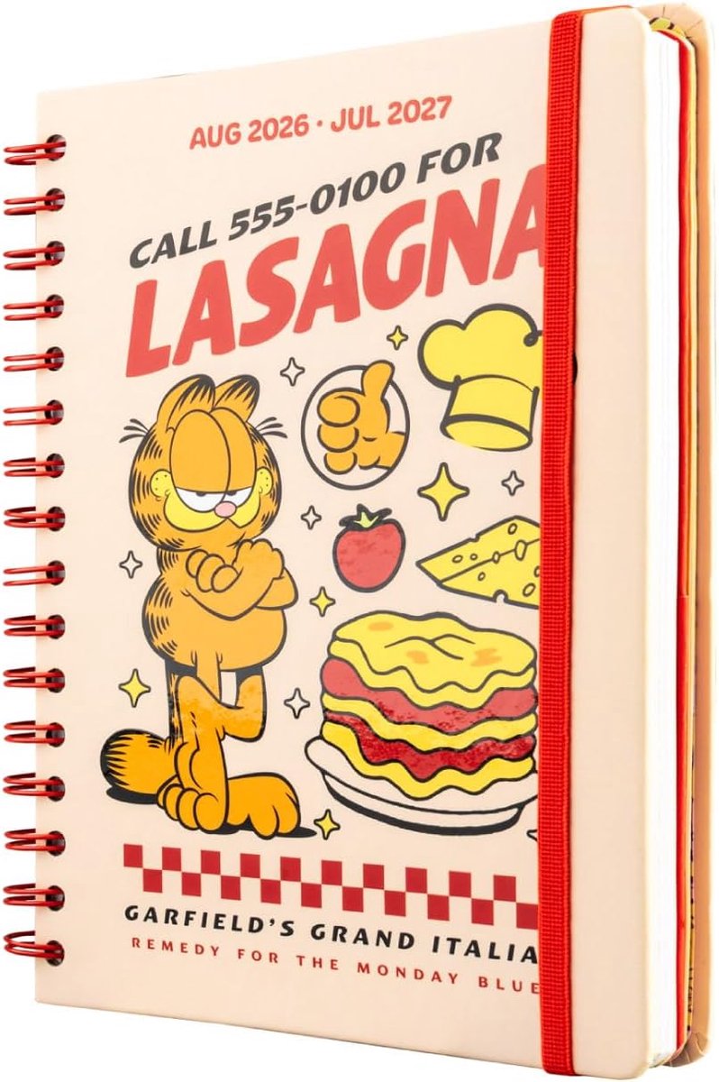 SnelShoppen - A5 Academische Agenda 2026-2027 Weekoverzicht - Perfecte Planner voor Studenten, Mid Year Agenda, Back to School Agenda met Garfield Mot