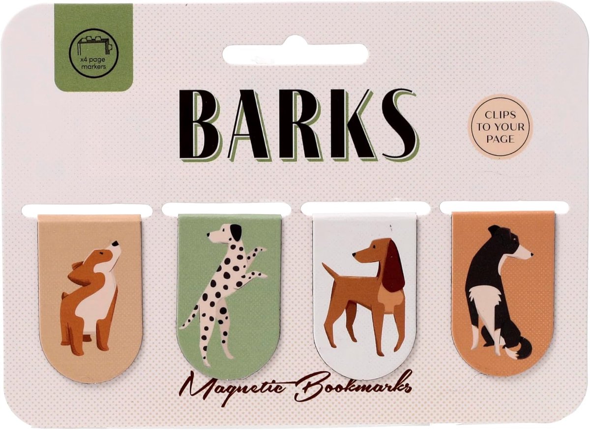 Thijox - Set van 4 originele magnetische honden boekenleggers - Praktische dierenliefhebber accessoires - Hoogwaardige materialen - Perfect voor lezen