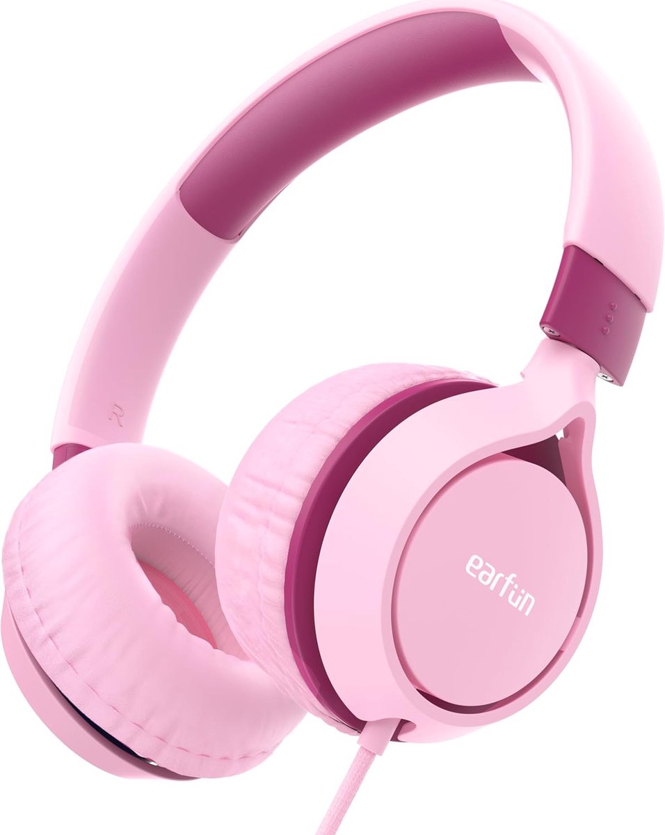 Thijox - Opvouwbare Kinderkoptelefoon, Bedrade On-Ear Koptelefoon met 85dB Volumebegrenzing, Lichtgewicht Roze Hoofdband voor Kinderen, Ideaal voor Sc