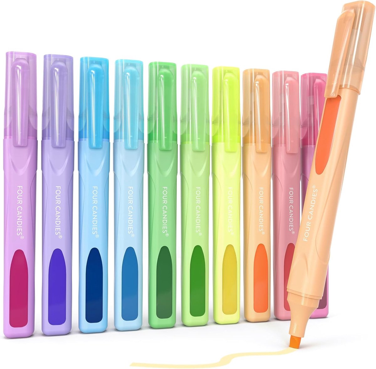 Thijox - 10 Pastelkleurige Markeerstiften Set - Zachte Beitelpunt, Heldere Inkt, Perfect voor Organiseren, Studeren, Bijbelverzen en Creatieve Project