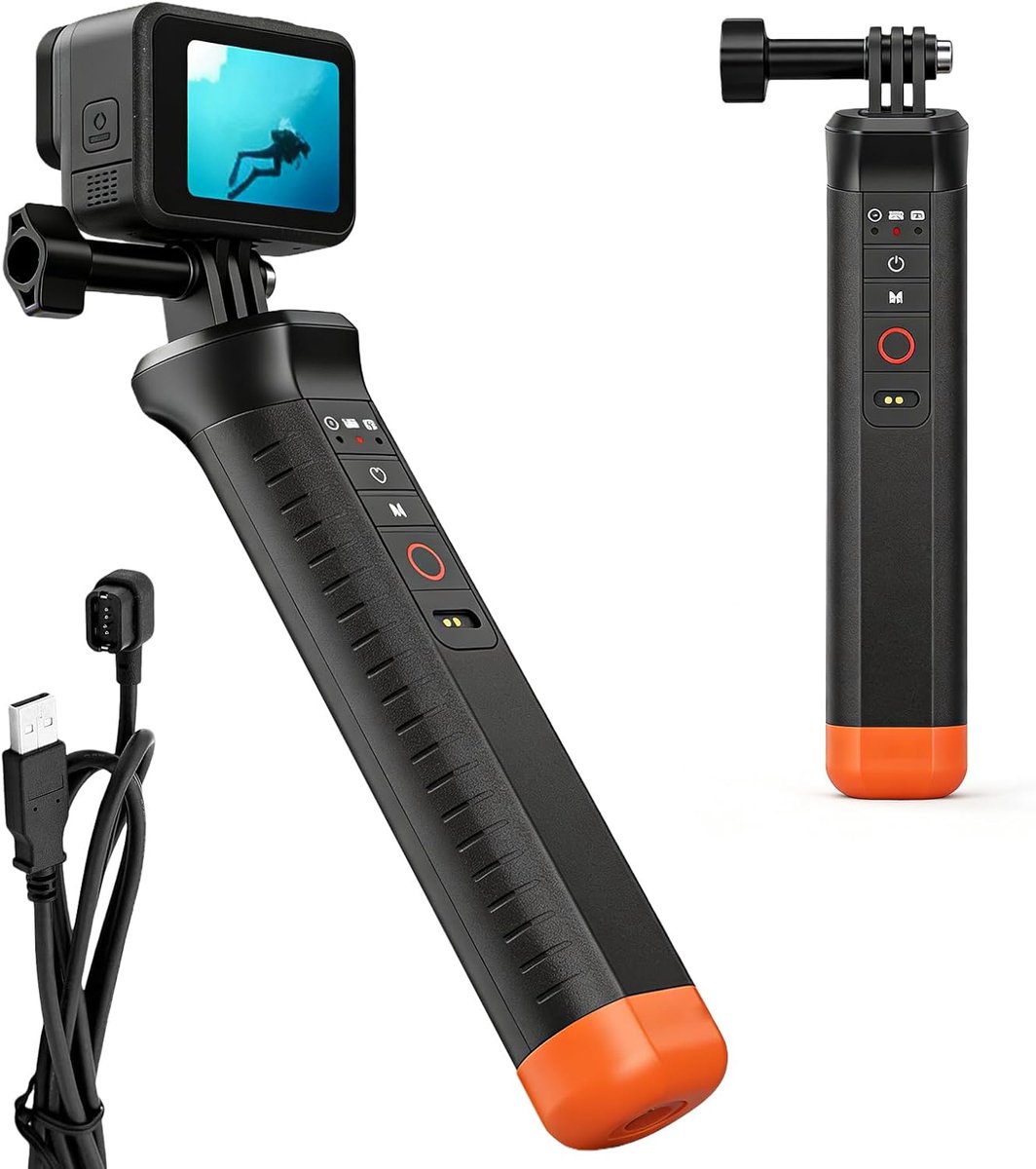Thijox - Onderwaterhandgreep Selfiestick Waterdichte Monopod 15m met Bluetooth Afstandsbediening voor GoPro Hero 13/12/11/10/9 Actiecamera - Drijvende