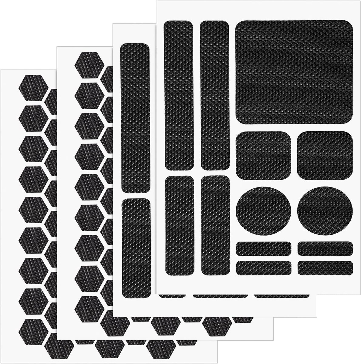 Thijox - 4st Telefoongriptapes Zeshoekige en Ronde Antislip Stickers - Waterdichte Voorgesneden Strips voor Mobiele Telefoon, Controller, Muis en Lapt