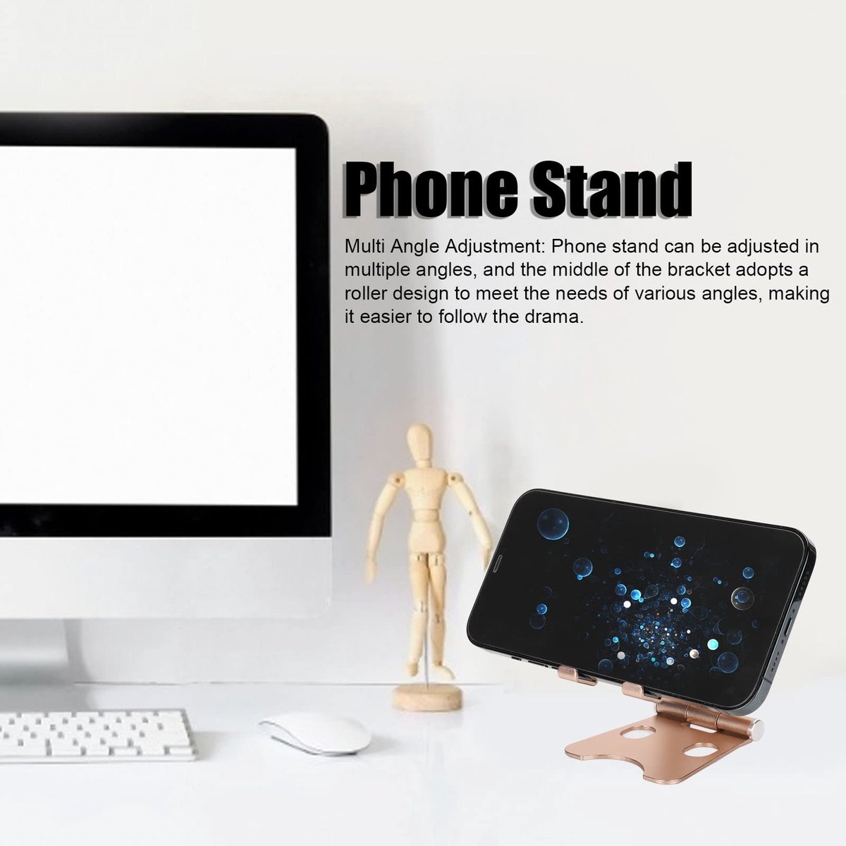 Inovra- Telefoonhouder Opvouwbaar - Telefoonhouder Bureau - Telefoonhouder Desktop - Verstelbaar - Multi-hoekpositie - Geschikt voor Smartphone - Telefoonstandaard