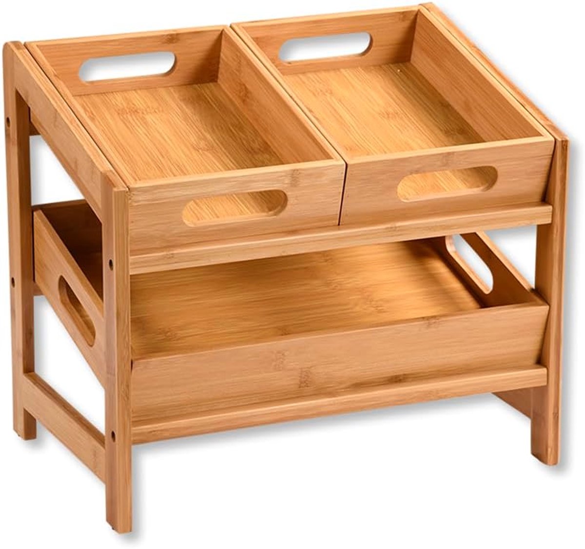 Thijox - Bamboe Keukenplank 39,5 x 26 x 35,5 cm - Bruin - Ruimtebesparende Opbergplank voor Keuken, Gootsteen en Vensterbank - FSC-gecertificeerd