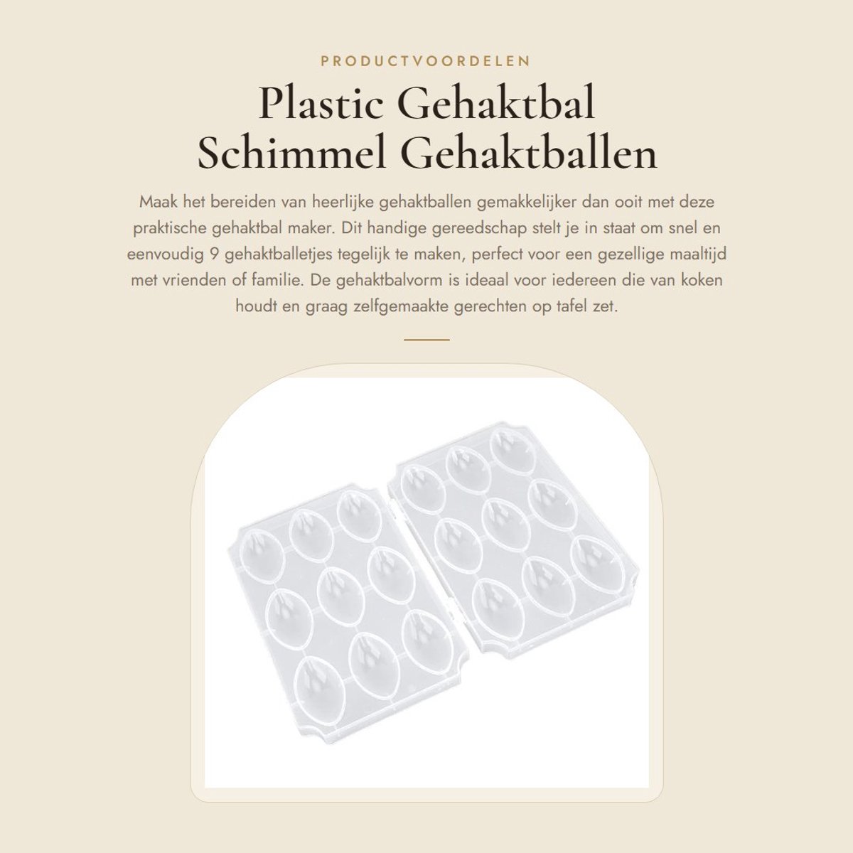 Dailygoods- Gehaktbal Schimmel 9 Grids - Gevulde Vleesballen Maker - Eenvoudig Gereedschap - Keuken Gadget - Tijd Besparend - Makkelijk te Maken - Gehaktballenmaker