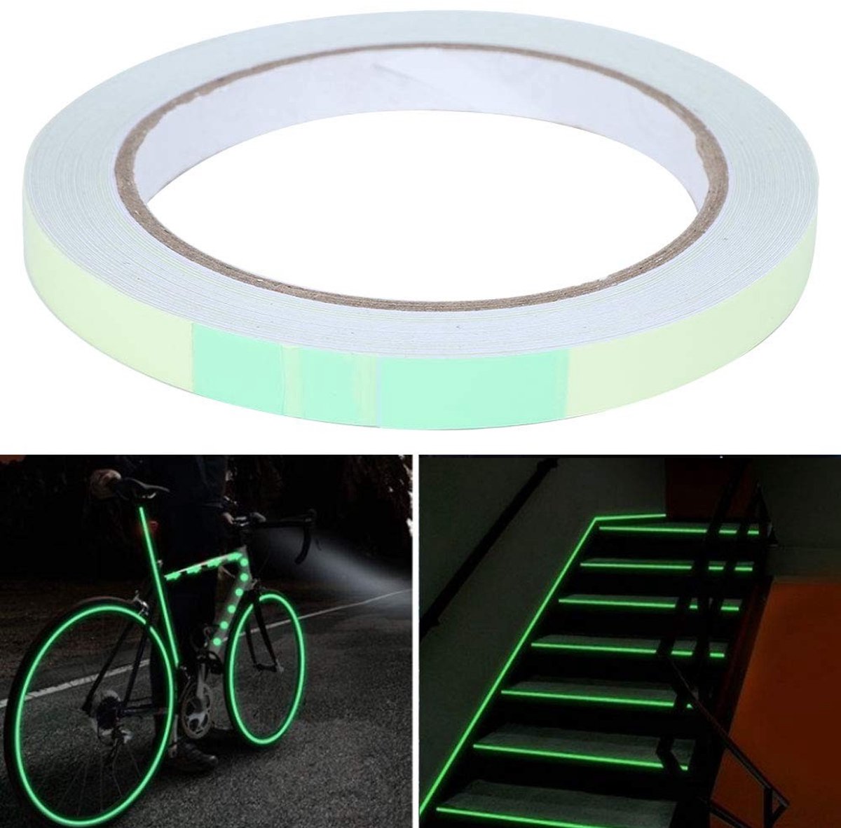 Dailygoods- Lichtgevende Tape 10 Mm X 10 M - Waterdichte Tape - Fluorescerende Tape - Glow in the Dark Tape - Antislip Tape - Voor Podiumtrap Buiten