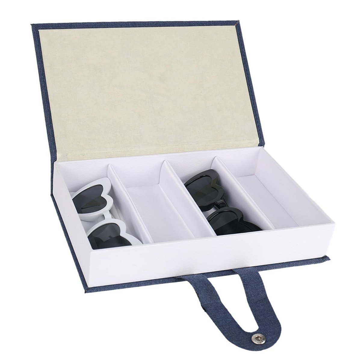 Dailygoods- Brilopbergdoos - Harde Brilhouder - Opbergdoos - 4 Compartimenten - 25.5 x 16.5 x 5 cm - Duurzaam MDF