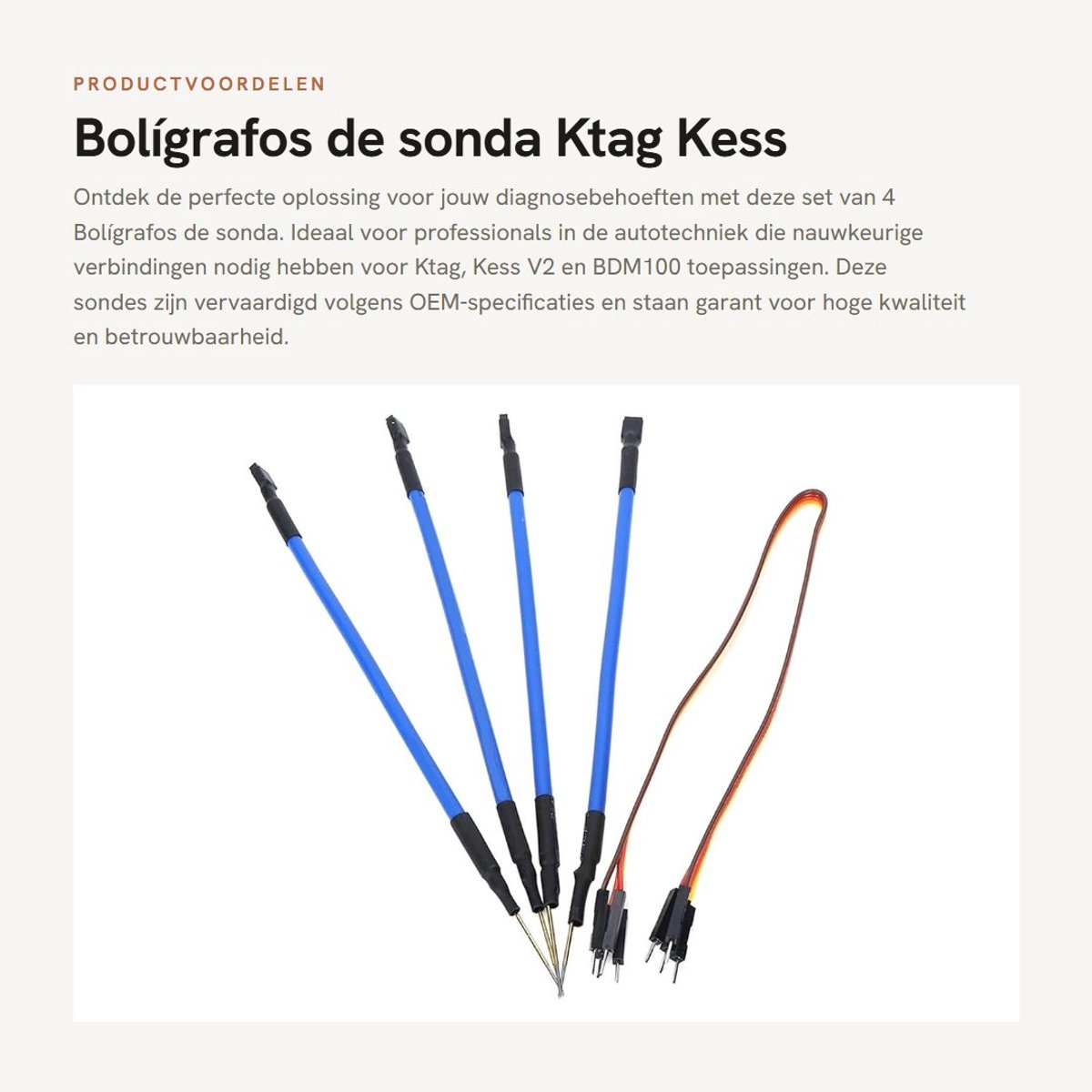Dailygoods- Bolígrafos 4 Stuks - Sondestiften - Verbindingskabel - Kunststof/Roestvrij Staal - Diagnose-instrument - Hoogwaardige Materialen - Sondepennen