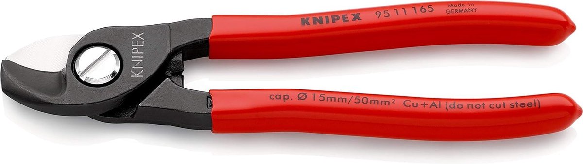 Thijox - KNIPEX Kabelschaar Kunststof Bekleed 165 mm - Professionele Kabelschaar voor Elektriciens, Tuin, Keuken - Snijdt Koper, Aluminium, en Meer