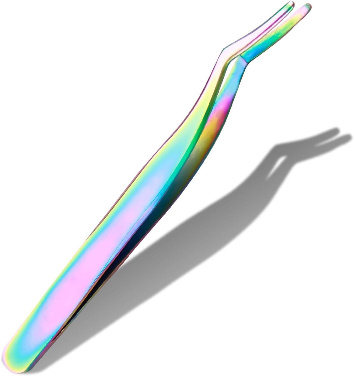 SnelShoppen - Eyelash Tweezers, RVS, Gebogen, Paars, Precisie voor Wimperextensions, Ergonomisch Ontwerp, Perfect voor Schoonheidsspecialisten en Thui