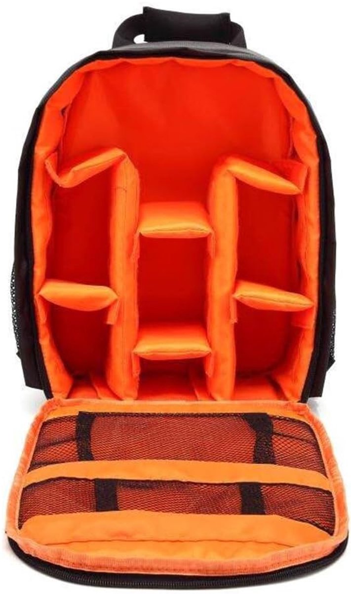 SnelShoppen - DSLR Digitale Camera Rugzak Waterdicht en Ademend - Multifunctionele Camera Tas Oranje - Praktisch en Elegant - Unisex - Ideaal voor Fot