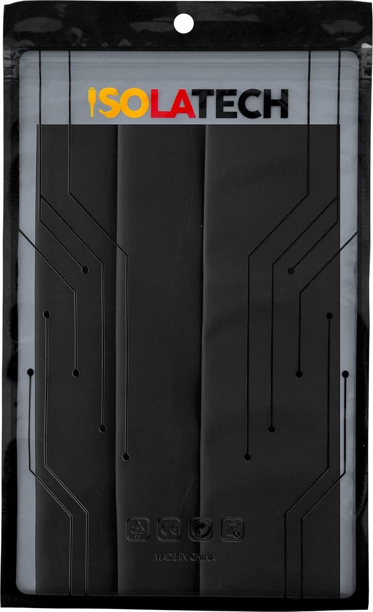 Thijox - ISOLATECH Krimpkous Set 2:1 - Ø70mm x 0,6m (3 stuks x 20cm) - Zwart - Zonder Lijm - Voor Elektrische Installaties en Doe-Het-Zelf Projecten