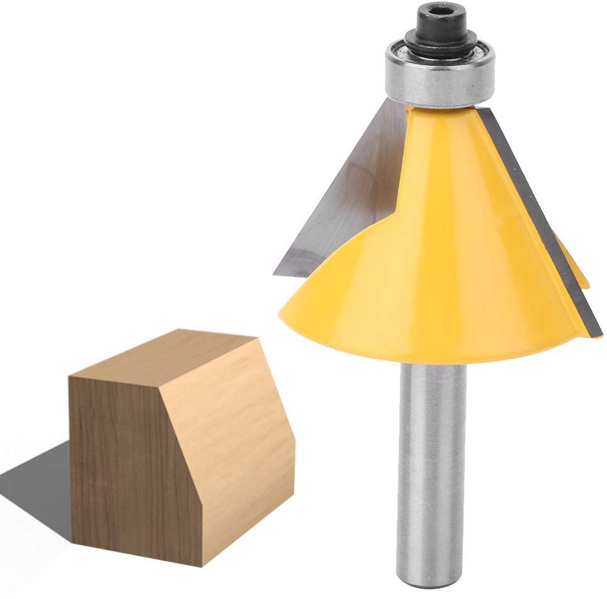 Conische Frees 8mm met Lager voor Houtbewerking, Ideaal voor Precisie Snijden en Vormen (30°)