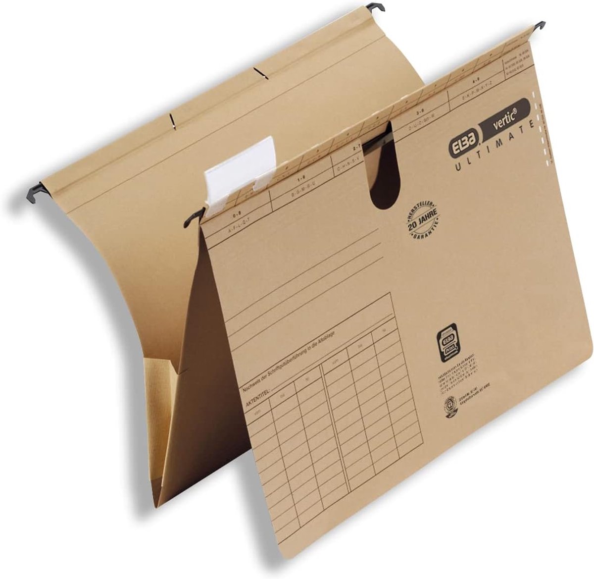 Thijox - ELBA Zakmappen A4 - Hangmappen en tas gecombineerd - Gerecycled karton - Bruin - 25 stuks - Perfect voor kantoor, school, archivering en orga