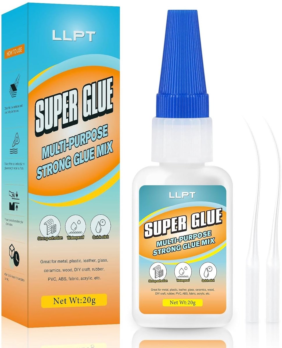 Transparante Multi-Functionele Lijm 20 g - Snelle en Sterke Superlijm voor Plastic, Metaal, Glas en Leer met Anti-Verstopfunctie