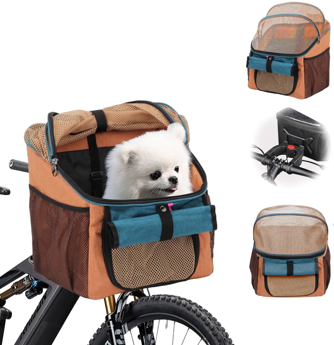 Dailygoods- Fietsmand vooraan - Geschikt voor honden - Opvouwbaar - Oxford-stof/PVC - Eenvoudige stijl - Centrale displaybreedte < 10 cm - Huisdierenfietsmand
